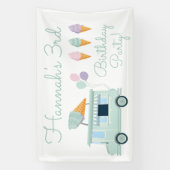 Banderoles Fête d'anniversaire du camion à crème glacée (Verticale)