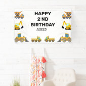 Banderoles Fête d'anniversaire du camion de construction (En situation)