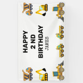 Banderoles Fête d'anniversaire du camion de construction (Vertical)