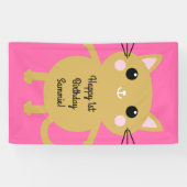 Banderoles Fête d'anniversaire du chat (Horizontal)