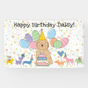 Banderoles Fête d'anniversaire du chien Terrier Tibétain doré