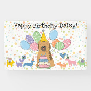 Banderoles Fête d'anniversaire du chien Terrier Tibétain sabl