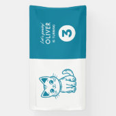 Banderoles Fête d'anniversaire du garçon avec chaton de coule (Verticale)