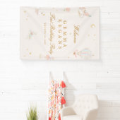 Banderoles fête d'anniversaire élégante fille rose fée (Insitu)