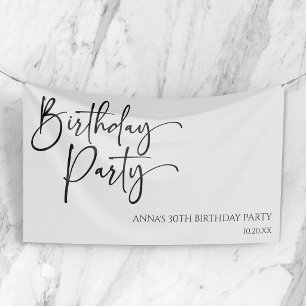 Banderoles Fête d'anniversaire élégante moderne minimaliste