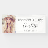 Banderoles Fête d'anniversaire en noir blanc (Horizontal)