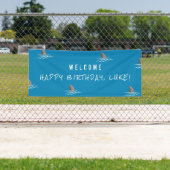 Banderoles Fête d'anniversaire enfant Shark Blue sous l'eau (En situation)