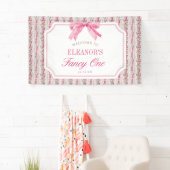 Banderoles Fête d'anniversaire Fancy One Coquette Ruban Rose (En situation)