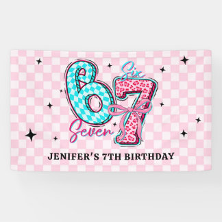 Banderoles Fête d'anniversaire fille Pastel 67 Six Sept