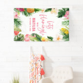 Banderoles Fête d'anniversaire flamingle (En situation)