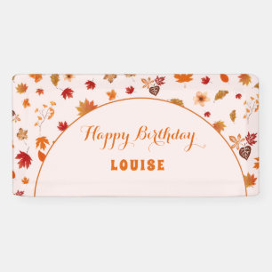 Banderoles Fête d'anniversaire florale aquarelle automne