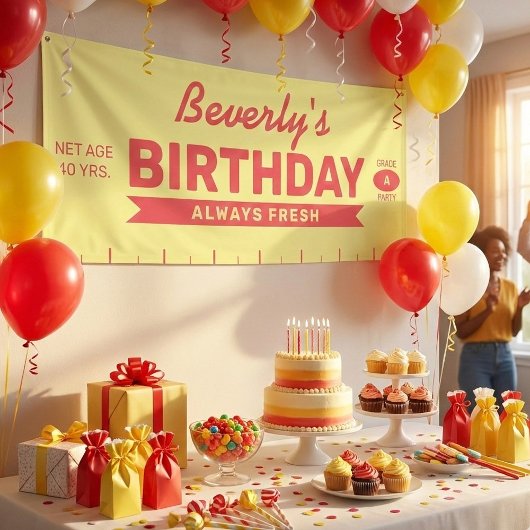 Banderoles Fête d'anniversaire Fun Fresh bâton de beurre text