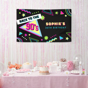 Banderoles Fête d'anniversaire funky rétro 30 ans retour aux 
