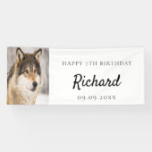 Banderoles fête d'anniversaire garçon loup photo mignonne ani (Horizontal)