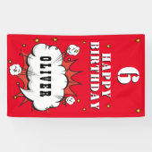 Banderoles Fête d'anniversaire garçon nuage de bande dessinée (Horizontal)