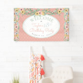 Banderoles Fête d'anniversaire jaune florale de bouquet du (En situation)