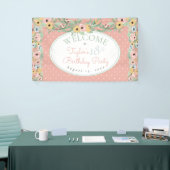 Banderoles Fête d'anniversaire jaune florale de bouquet du (Salon professionnel)