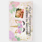 Banderoles Fête d'anniversaire magique de licorne de photo de (Vertical)