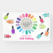 Banderoles Fête d'anniversaire Manucure Pédicure Ongles Fille (Horizontal)