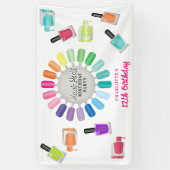 Banderoles Fête d'anniversaire Manucure Pédicure Ongles Fille (Vertical)