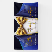 Banderoles Fête d'anniversaire Mens Royal Blue Gold Tuxedo (Verticale)