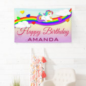 Banderoles Fête d'anniversaire mignonne de licorne (En situation)