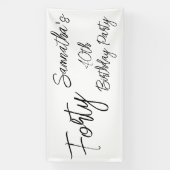 Banderoles Fête d'anniversaire moderne blanche et noire (Verticale)