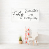 Banderoles Fête d'anniversaire moderne blanche et noire (Insitu)