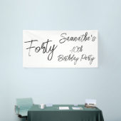 Banderoles Fête d'anniversaire moderne blanche et noire (Salon professionnel)