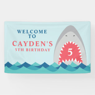 Banderoles Fête d'anniversaire morsure de requin