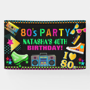 Banderoles Fête d'anniversaire Neon 80's