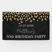 Banderoles Fête d'anniversaire Noir confetti (Horizontal)