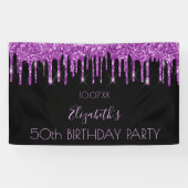 Banderoles Fête d'anniversaire noir violet parties scintillan