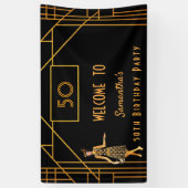 Banderoles fête d'anniversaire or noir 1920's Gatsby (Vertical)