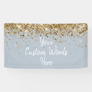 Banderoles Fête d'anniversaire personnalisée Bleu Poussiéreux
