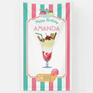 Banderoles Fête d'anniversaire personnalisée de glace