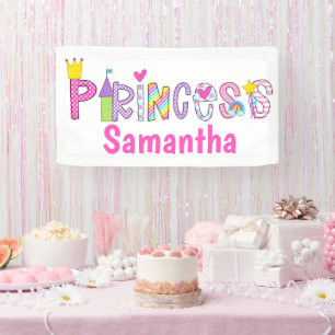 Banderoles Fête d'anniversaire personnalisée de princesse mig