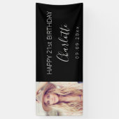 Banderoles fête d'anniversaire photo personnalisée noir blanc (Vertical)