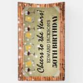 Banderoles Fête d'anniversaire pour adultes rustiques | Bravo (Vertical)