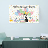 Banderoles Fête d'anniversaire pour chien Aussiedoodle tricol (Salon professionnel)