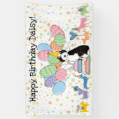 Banderoles Fête d'anniversaire pour chien Aussiedoodle tricol (Vertical)