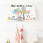 Banderoles Fête d'anniversaire pour chien Red Merle Tan Aussi (En situation)