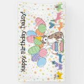 Banderoles Fête d'anniversaire pour chien Red Merle Tan Aussi (Vertical)