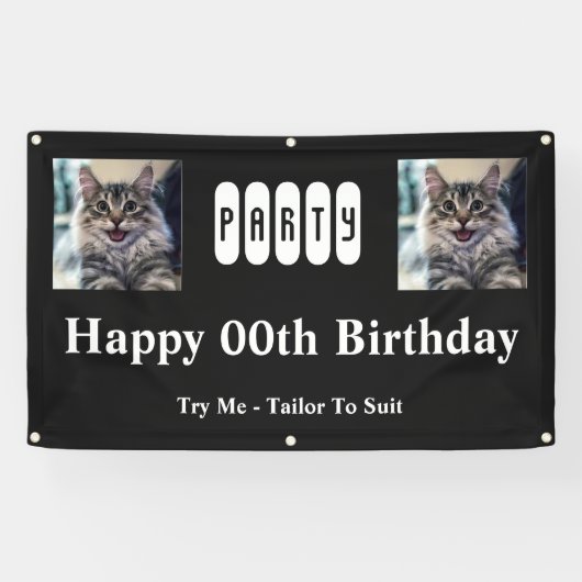 Banderoles Fête d'anniversaire pour des jumeaux (Horizontal)