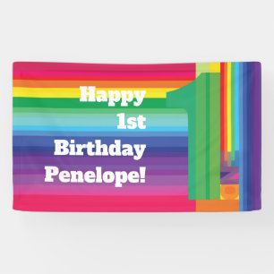 Banderoles Fête d'anniversaire Rainbow
