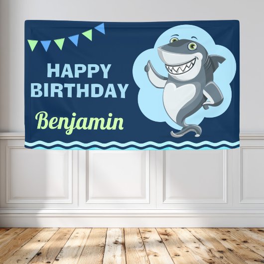 Banderoles Fête d'anniversaire requin