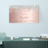 Banderoles Fête d'anniversaire rose or parties scintillant ar (Salon professionnel)