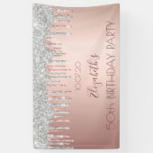 Banderoles Fête d'anniversaire rose or parties scintillant ar (Vertical)