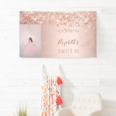 Banderoles fête d'anniversaire rose or parties scintillant ph (En situation)