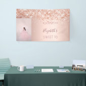 Banderoles fête d'anniversaire rose or parties scintillant ph (Salon professionnel)